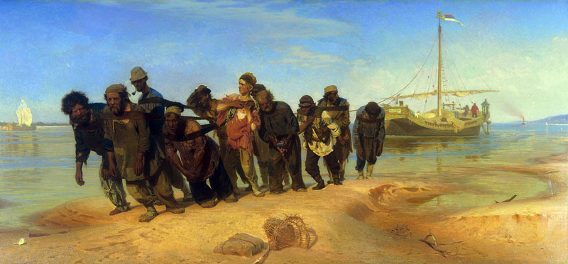 Repin I. E. Volga boatmen.